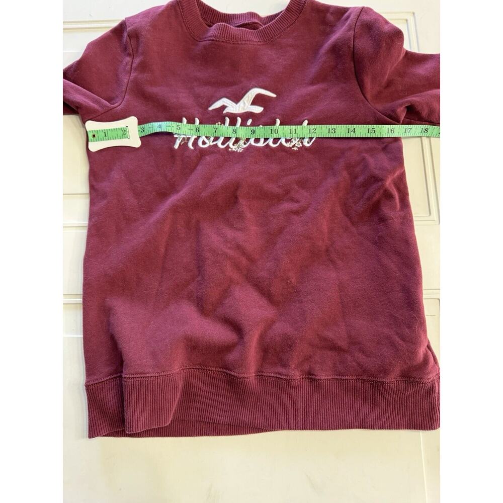 Woman's Hollister Maroon Burgundy Long Sleeve Sweatshirt Size XS Crewneck - Picture 5 of 6